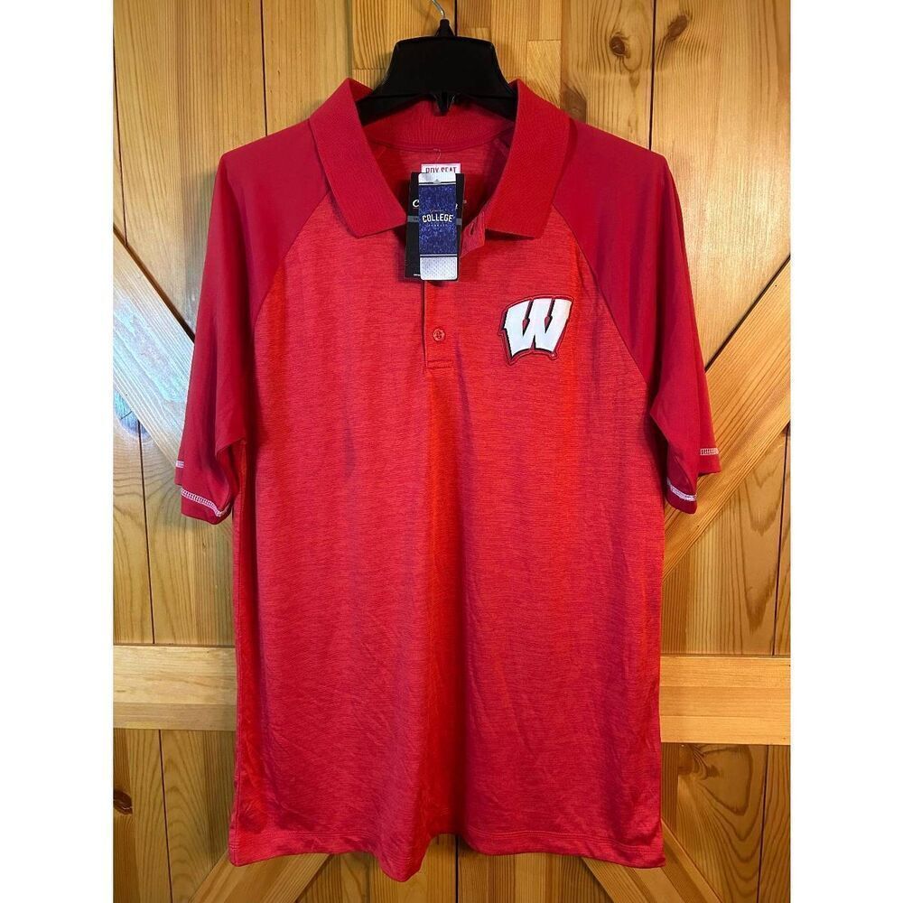 Captivating Apparel Mens Wisconsin Badgers Polo Shirt NWT Size Medium (5163)